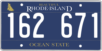 RI license plate 162671