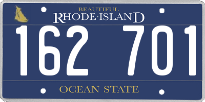RI license plate 162701