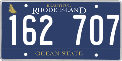 RI license plate 162707