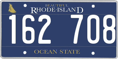 RI license plate 162708