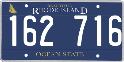 RI license plate 162716