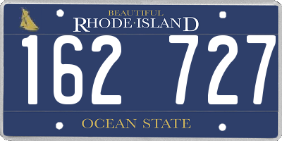 RI license plate 162727