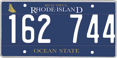 RI license plate 162744