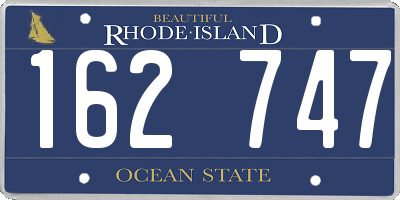RI license plate 162747