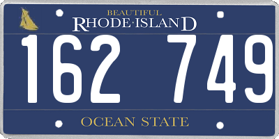 RI license plate 162749