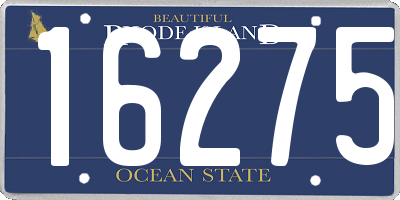 RI license plate 16275