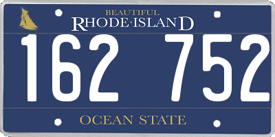 RI license plate 162752