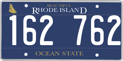 RI license plate 162762
