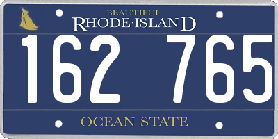 RI license plate 162765
