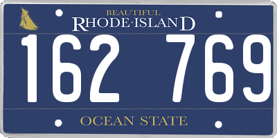 RI license plate 162769