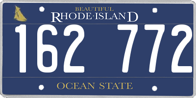 RI license plate 162772