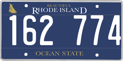 RI license plate 162774