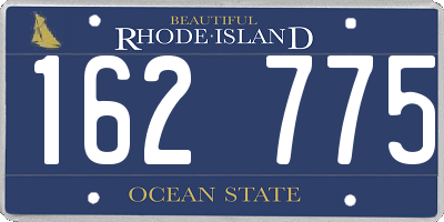 RI license plate 162775