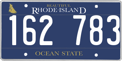 RI license plate 162783
