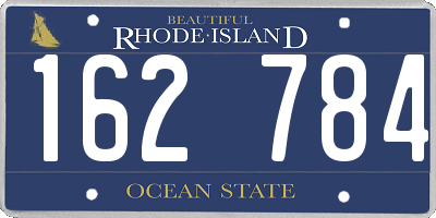 RI license plate 162784