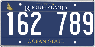 RI license plate 162789