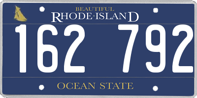 RI license plate 162792