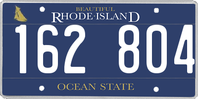 RI license plate 162804