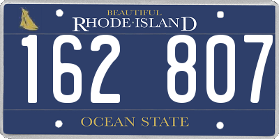 RI license plate 162807
