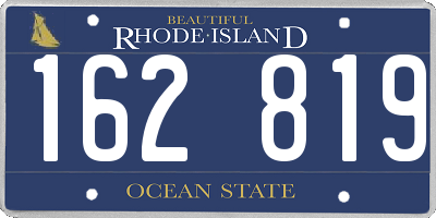 RI license plate 162819