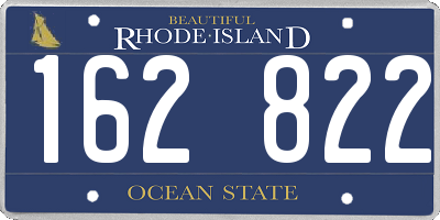 RI license plate 162822