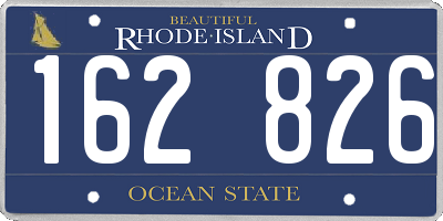 RI license plate 162826