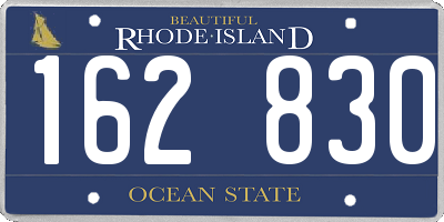RI license plate 162830