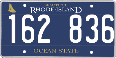 RI license plate 162836