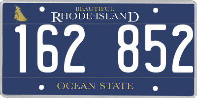 RI license plate 162852