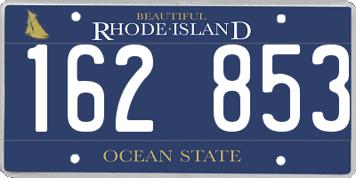 RI license plate 162853