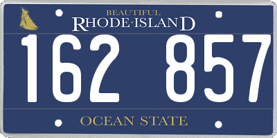 RI license plate 162857