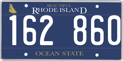 RI license plate 162860