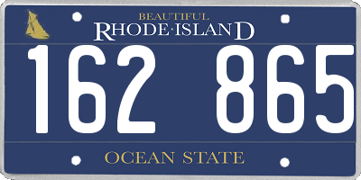RI license plate 162865