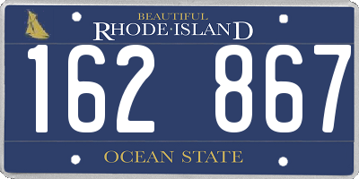 RI license plate 162867
