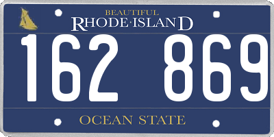 RI license plate 162869