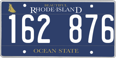 RI license plate 162876