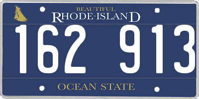 RI license plate 162913