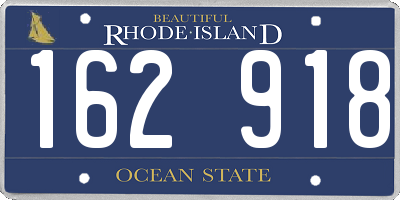 RI license plate 162918