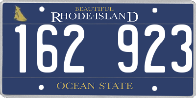 RI license plate 162923
