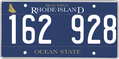 RI license plate 162928