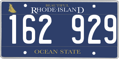 RI license plate 162929