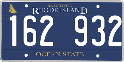 RI license plate 162932