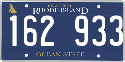 RI license plate 162933