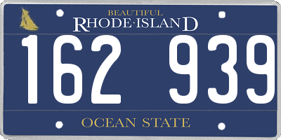 RI license plate 162939