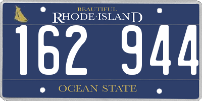 RI license plate 162944
