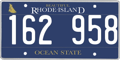 RI license plate 162958