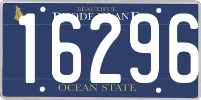 RI license plate 16296
