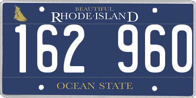 RI license plate 162960
