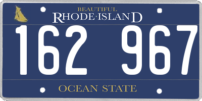 RI license plate 162967