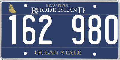 RI license plate 162980